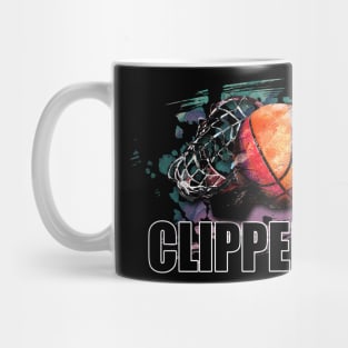 Retro Pattern Clippers Basketball Classic Style Mug